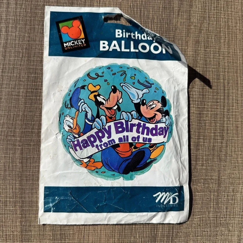 Vintage 90s Disney‎ Mickey Mouse Unlimited Birthday Balloons Goofy Gift Lot of 3